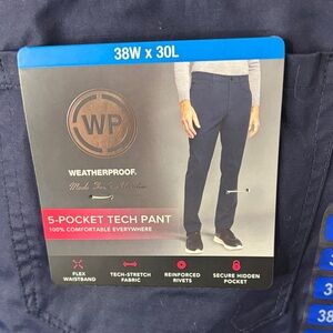 Weatherproof NWT 5 Pockket Tech Pant Size 33x30